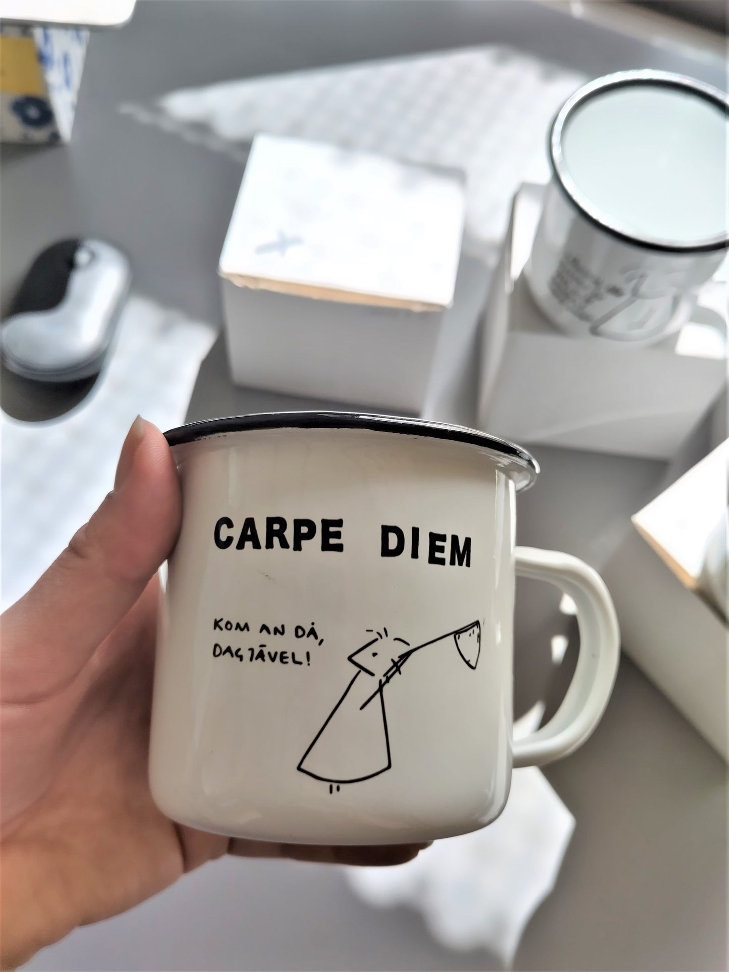 Emaljmugg Carpe Diem