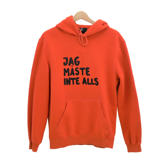 Orange huvtröja, Jag måste inte alls, XS