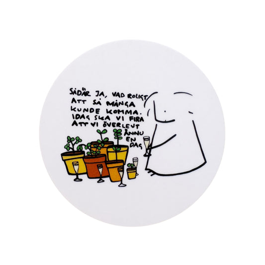 Glasunderlägg "Överlevt ännu en dag"