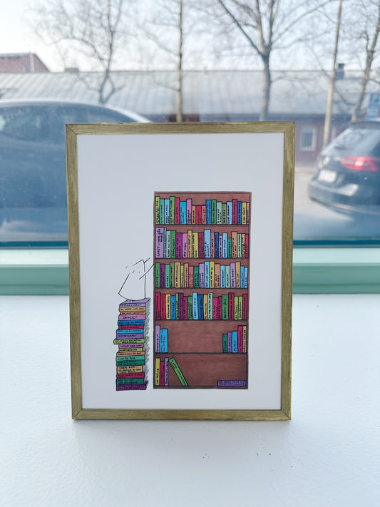 Inramat färgtryck "Livet - hur gör man"