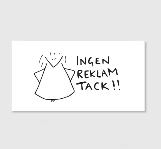 Klistermärke "Ingen reklam, tack!"